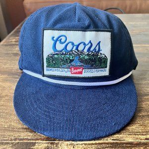 Corduroy Original Landscape Patch on Navy Blue Rope Hat with Snapback